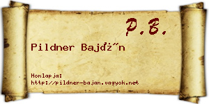 Pildner Baján névjegykártya